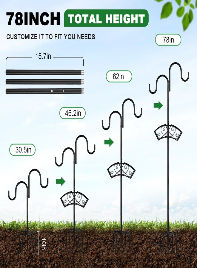 WiMas Garden Hose Holder, Upgraded Heavy Duty Water Hose Holder, Freestanding Hose Stand with 2 Shepherds Hooks, Thickened Bird Feeder Pole Detachable Water Pipe Rack Organizer for Outside Yard Lawn - Image 2