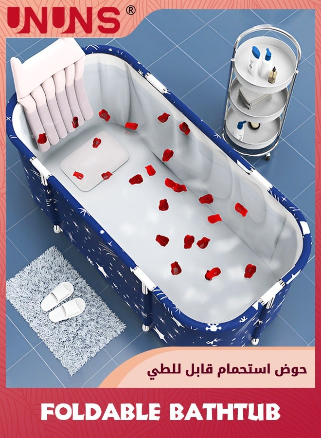 UNUNS Portable Foldable Bathtub,120CM Freestanding Soaking Bath Tub For Adults,Separate Family Bathroom SPA Tub,Folding BathTub For Adult, Efficient Maintenance Of Temperature,Ideal For Hot Bath Ice Bath - Image 1