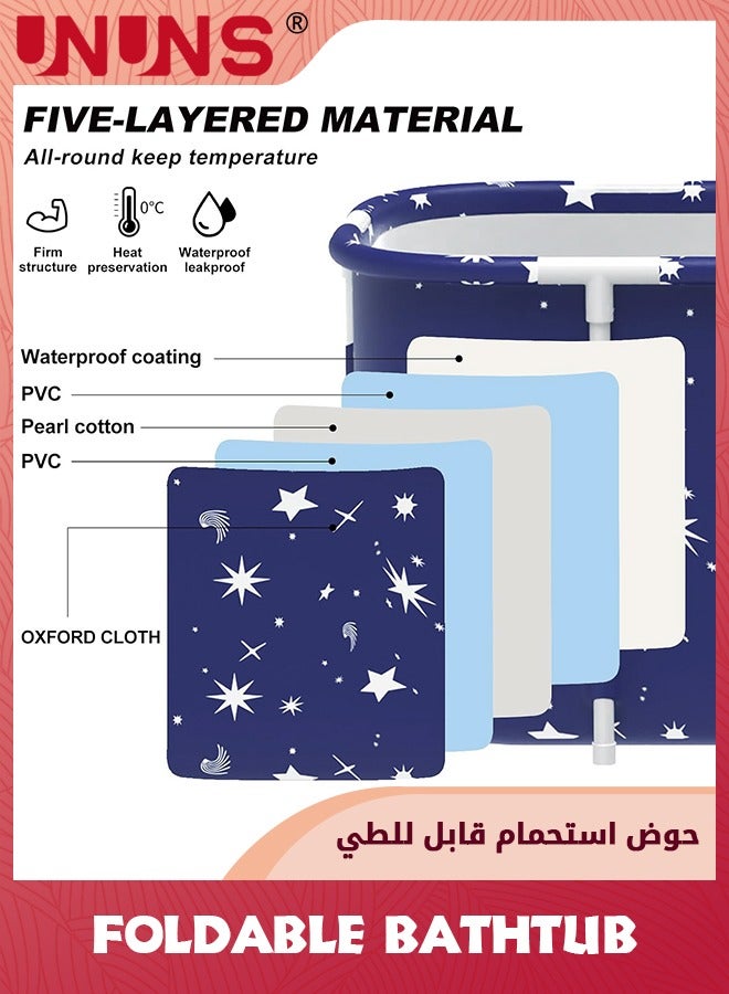 UNUNS Portable Foldable Bathtub,120CM Freestanding Soaking Bath Tub For Adults,Separate Family Bathroom SPA Tub,Folding BathTub For Adult, Efficient Maintenance Of Temperature,Ideal For Hot Bath Ice Bath - Image 3