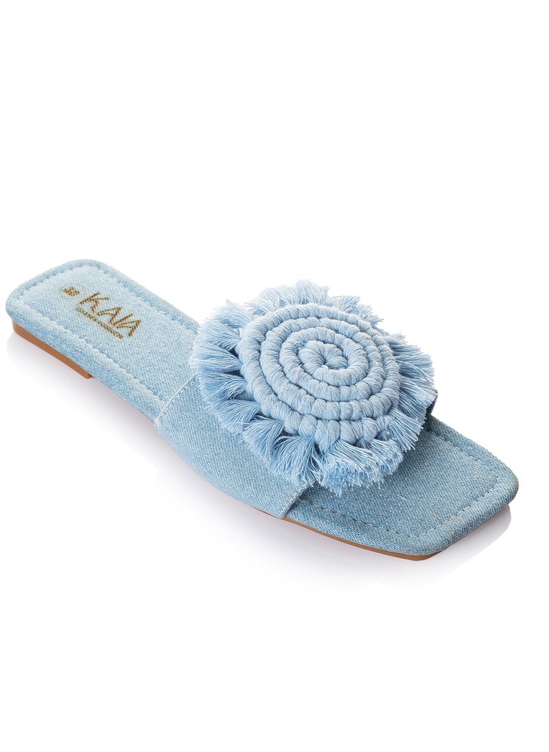 KAIA FLORAL MACRAME SLIPPER  - Image 1