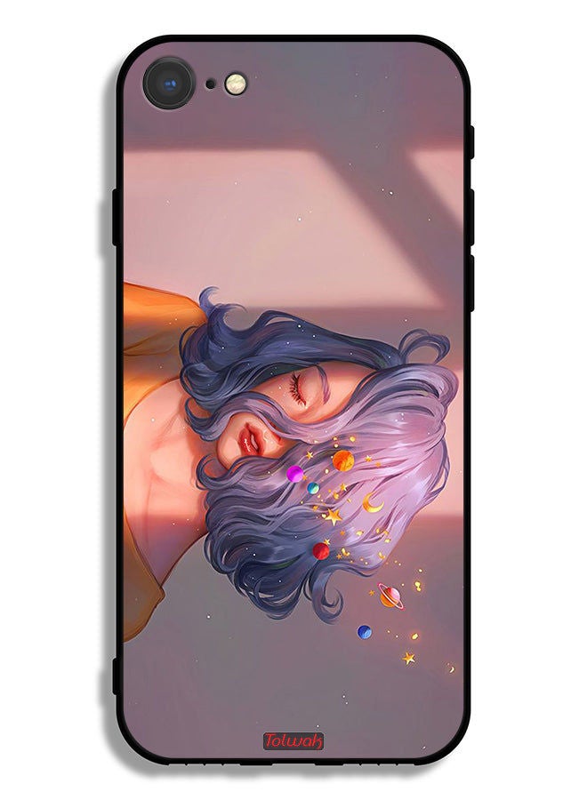 Tolwak Apple iPhone SE (2020) Protective Case Girl And Space Art - Image 2