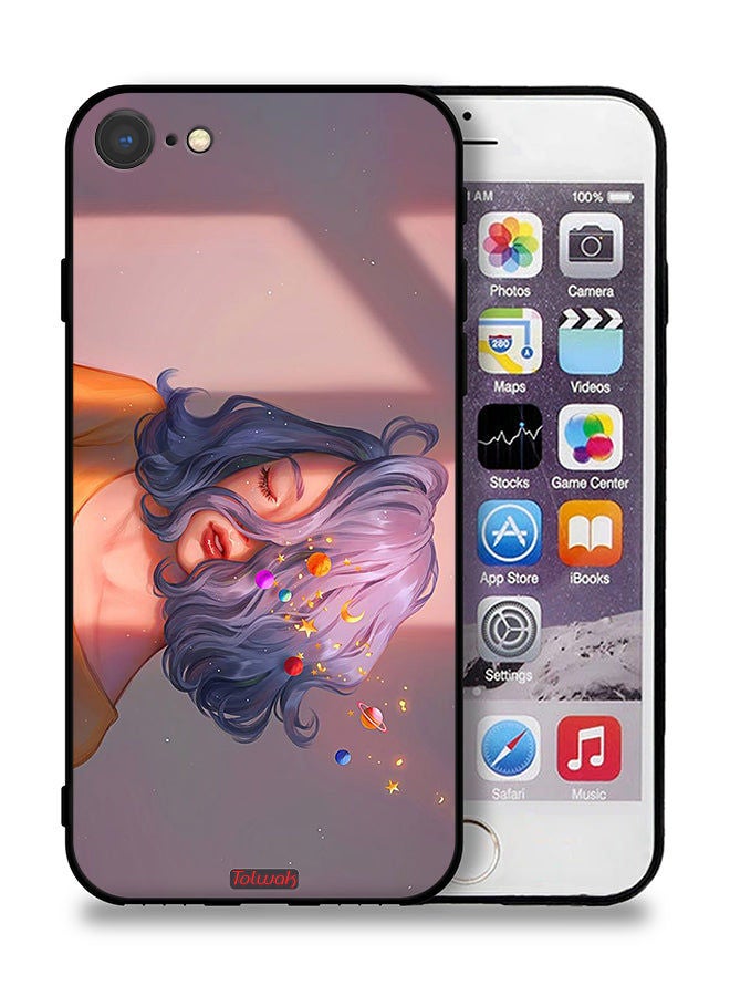 Tolwak Apple iPhone SE (2020) Protective Case Girl And Space Art - Image 1