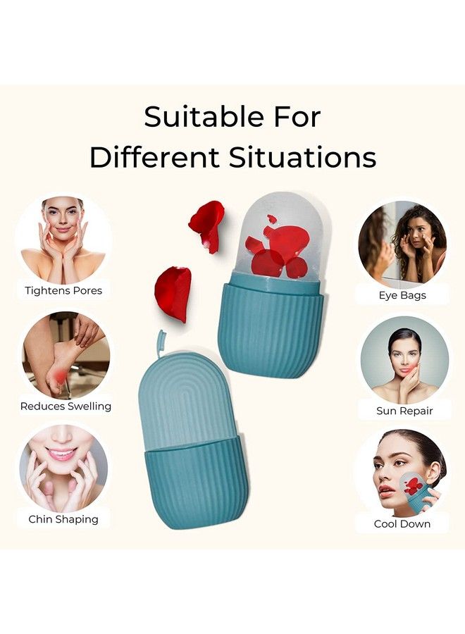 Rexez Ice Roller For Face Enhances Skin Glow Shrink & Tighten Pores Used For Puffiness Antiageing Migraine & Pain Relief For Neck Face & Eyes Massage For Unisex (Quiet Blue) - Image 5