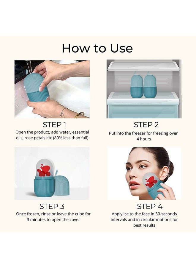 Rexez Ice Roller For Face Enhances Skin Glow Shrink & Tighten Pores Used For Puffiness Antiageing Migraine & Pain Relief For Neck Face & Eyes Massage For Unisex (Quiet Blue) - Image 3