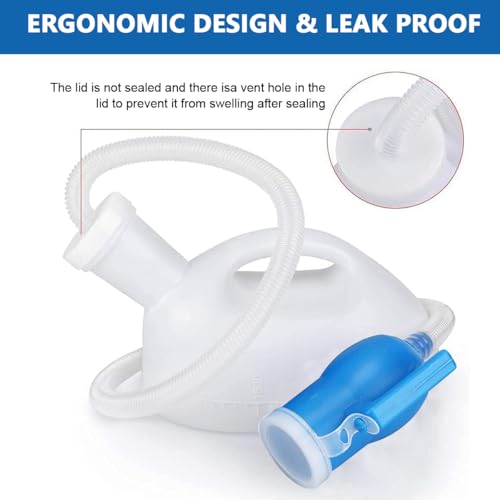 HANNEA® Urine Collector for Men, 2000ml Urinals Urine Pot for Men with 5.2ft Long Tube, Reusable Spill Proof Outdoor Emergency Pee Bottle, Male Standing Urinal Kettle for Kids Adult Car Travel Camping - Image 4
