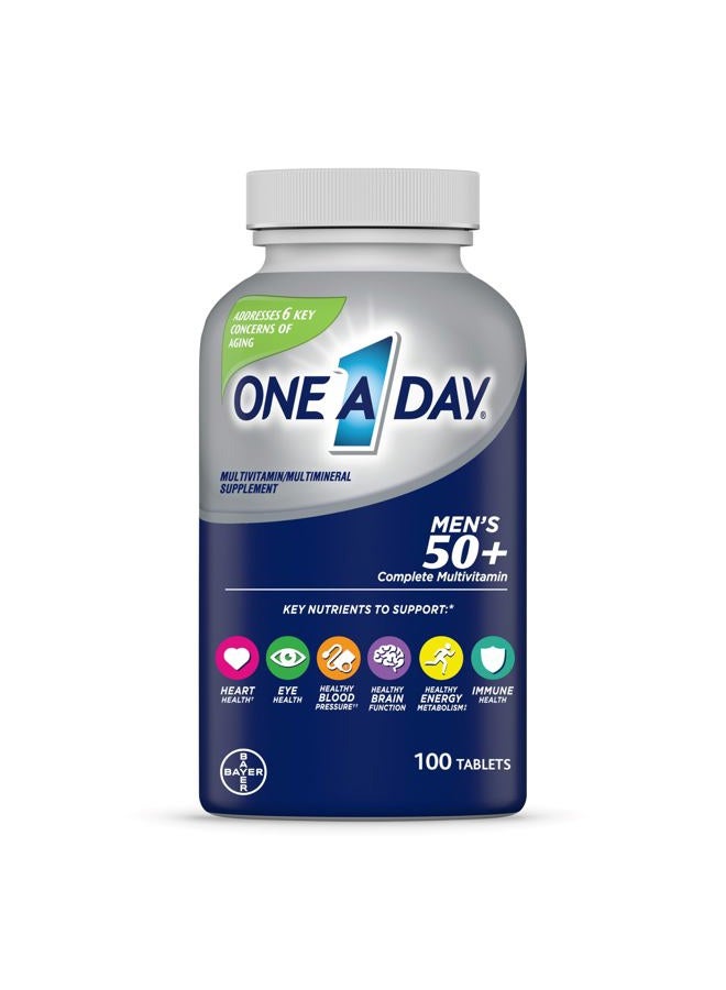 ONE A DAY One A Day Men's 50+ Multivitamins, Supplement with A, C, D, E and Zinc for Immune Health*, Calcium & More, 100 Tablets  - Image 1