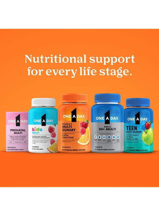 One A Day Men's 50+ Multivitamins، مكمل غذائي يحتوي على فيتامين أ، وفيتامين ج، وفيتامين د، وفيتامين هـ، والزنك لدعم صحة المناعة*، والكالسيوم والمزيد، 100 قرص - Image 5