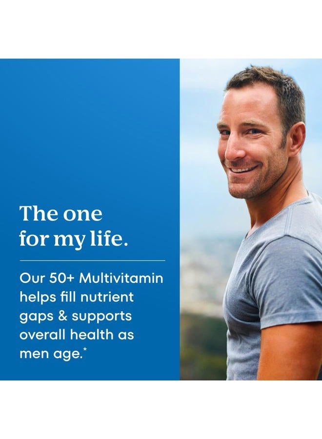 One A Day Men's 50+ Multivitamins، مكمل غذائي يحتوي على فيتامين أ، وفيتامين ج، وفيتامين د، وفيتامين هـ، والزنك لدعم صحة المناعة*، والكالسيوم والمزيد، 100 قرص - Image 4