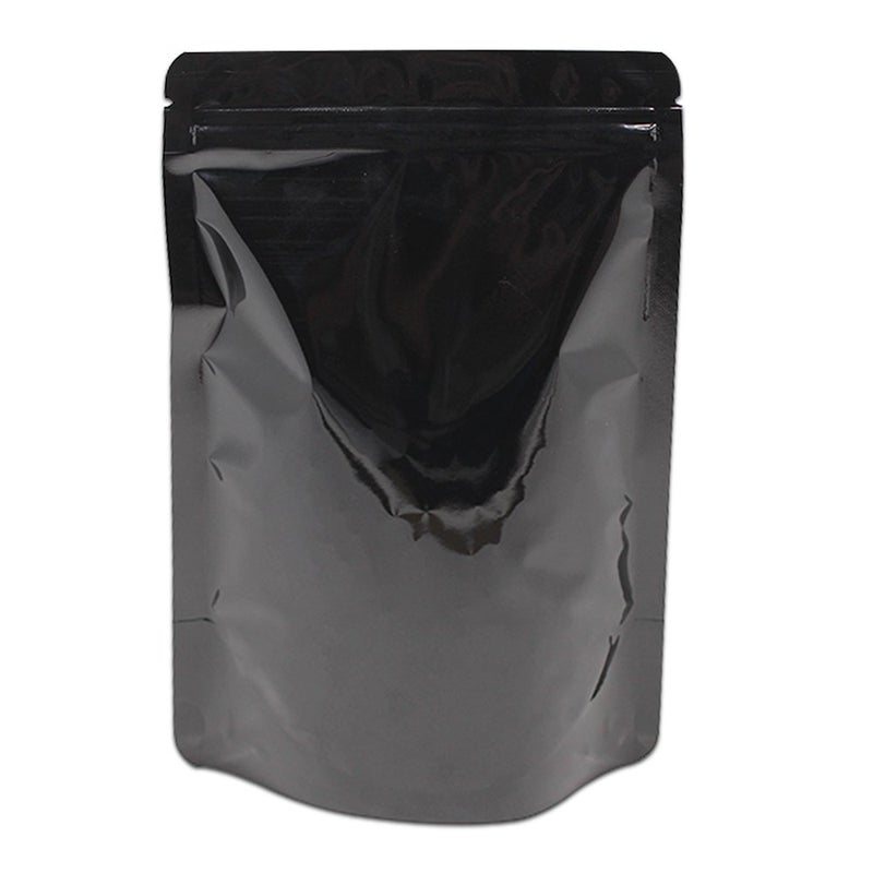 FERENLI 100 Pieces Resealable Mylar Bags Stand Up Foil Pouch for Zip Aluminium Foil Lock Food Storage Packaging Airtight Zipper Pouches 55x78 inch Black