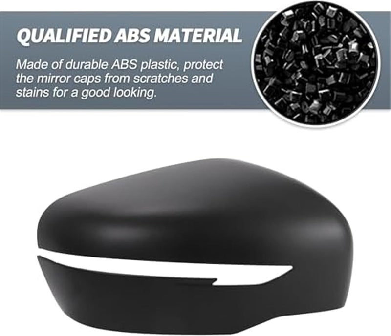 QASULER Matte Black Mirror Cover for Nissan Navara NP300 D23 - Image 4