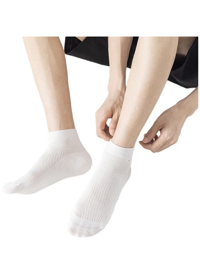 Joae [100% Pure Cotton Odor-Resistant] Men'S Socks, 7A Antibacterial Mesh, Summer Boat Socks, Breathable, Anti-Pilling, Short Socks, 6 Pairs - Image 3