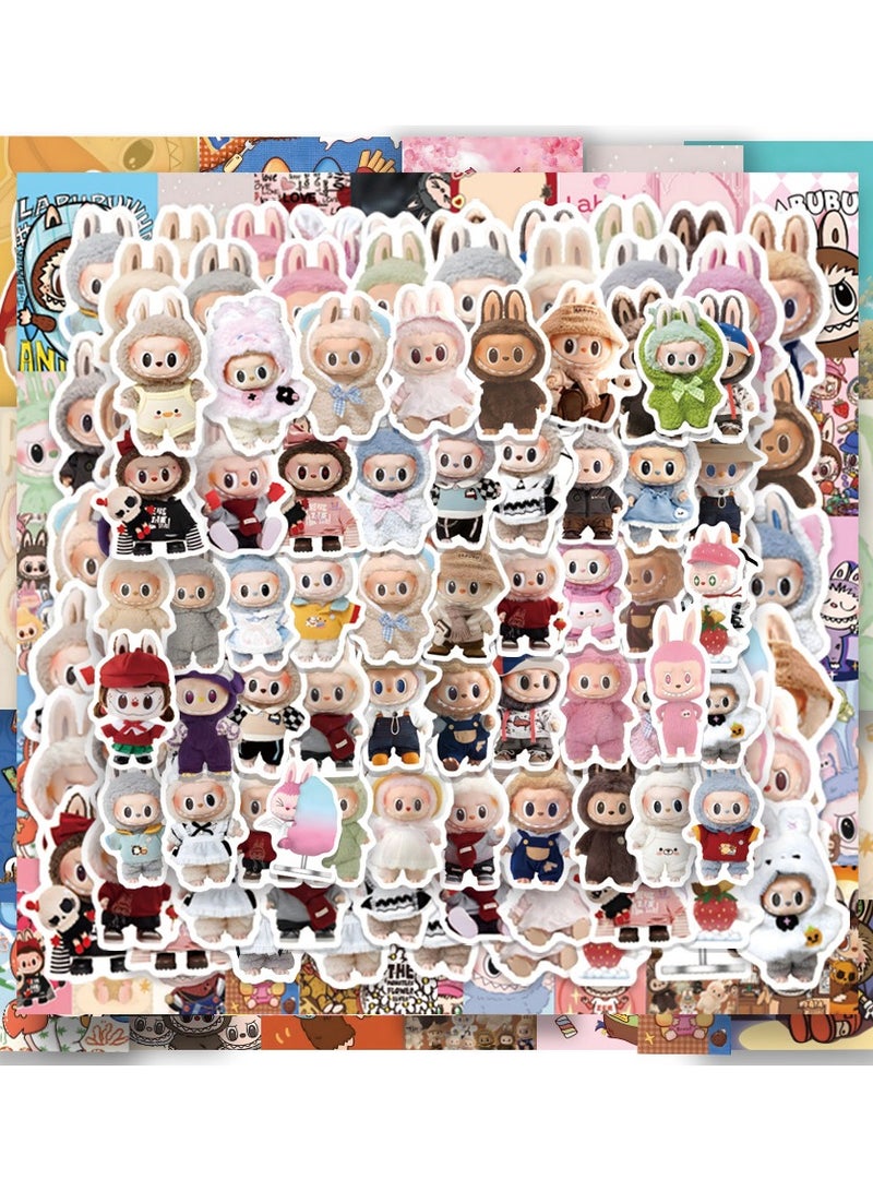 LABUBU 100 Pcs Labubu Cartoon Stickers for Teen Water Bottle, Cool Terror Labubu, Waterproof, Vinyl Decal for Kids Adult Girl Laptop, Skateboard, Phone, Guitar, Travel, Case, Bike Decoration - Image 2