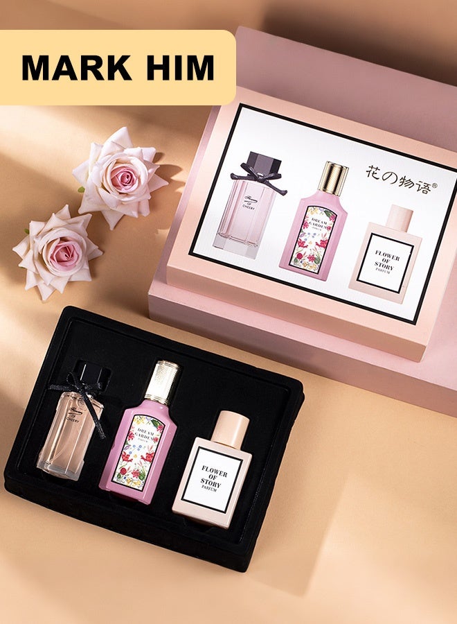 MARK HIM 3 Pcs Perfume For Women, Eau de Parfum Gifts For Women, Luxury Perfume Gift Set for Women, Long-Lasting Fragrance Ladies Perfume Set for Her Birthday, Floral Perfumes Gift for Wife, Girlfriend, Dating - Image 1