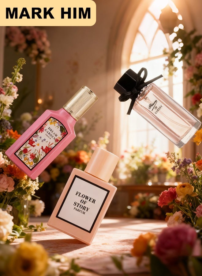 MARK HIM 3 Pcs Perfume For Women, Eau de Parfum Gifts For Women, Luxury Perfume Gift Set for Women, Long-Lasting Fragrance Ladies Perfume Set for Her Birthday, Floral Perfumes Gift for Wife, Girlfriend, Dating - Image 2