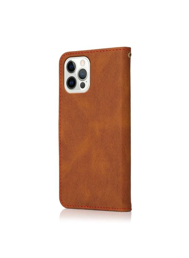 S-TOP Case For iPhone 14 Pro Max Dual-color Stitching Leather Phone Case - Image 3