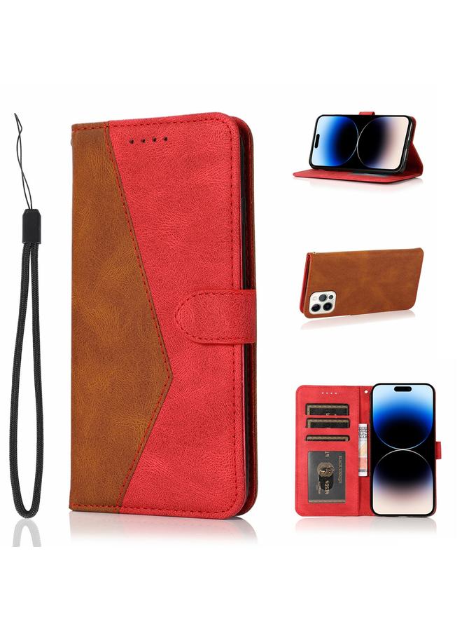 S-TOP Case For iPhone 14 Pro Max Dual-color Stitching Leather Phone Case - Image 1