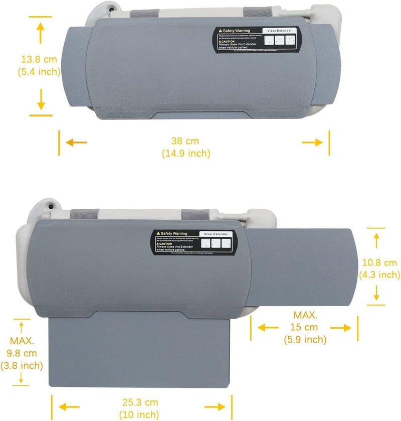 WANPOOL Car Visor Sunshade Extender - Gray - Image 2