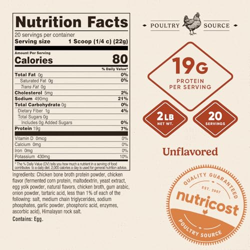 Nutricost Chicken Bone Broth Protein Chicken Flavored 20 Servings - Image 5