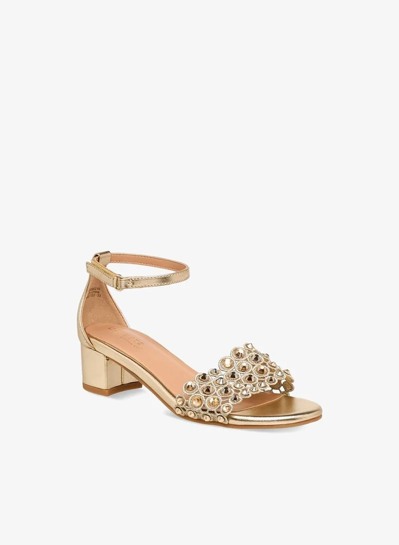 Celeste Girls Block Heel Ankle Strap Sandals Ramadan Collection
