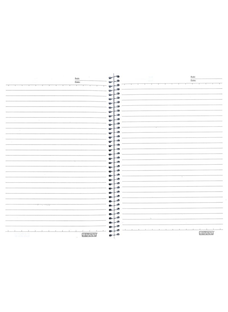 PARTNER 1-Piece A5 Size Spiral Binded Single Line Notebook With Plastic Cover Pink - Image 2