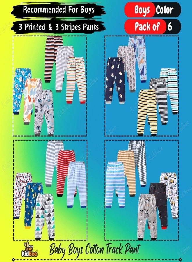 Kidbee Baby Cotton Pajama Track Pants Printed for Boys (Regular Loose Fit) (Pack of 6) (9-10 Years, Boys-Color-6PC-RIB) - Image 3