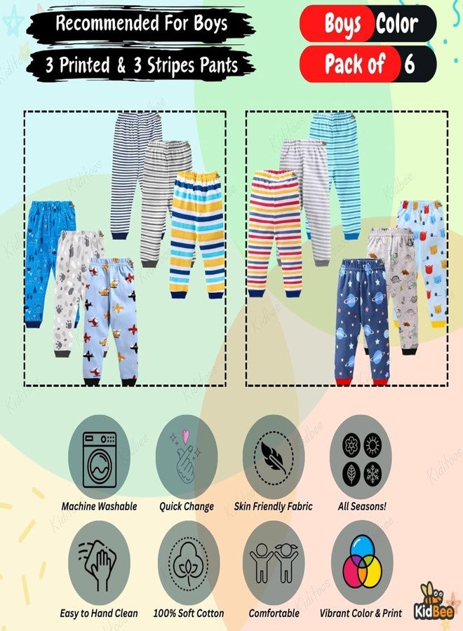 Kidbee Baby Cotton Pajama Track Pants Printed for Boys (Regular Loose Fit) (Pack of 6) (9-10 Years, Boys-Color-6PC-RIB) - Image 5