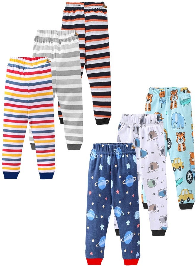 Kidbee Baby Cotton Pajama Track Pants Printed for Boys (Regular Loose Fit) (Pack of 6) (9-10 Years, Boys-Color-6PC-RIB) - Image 2