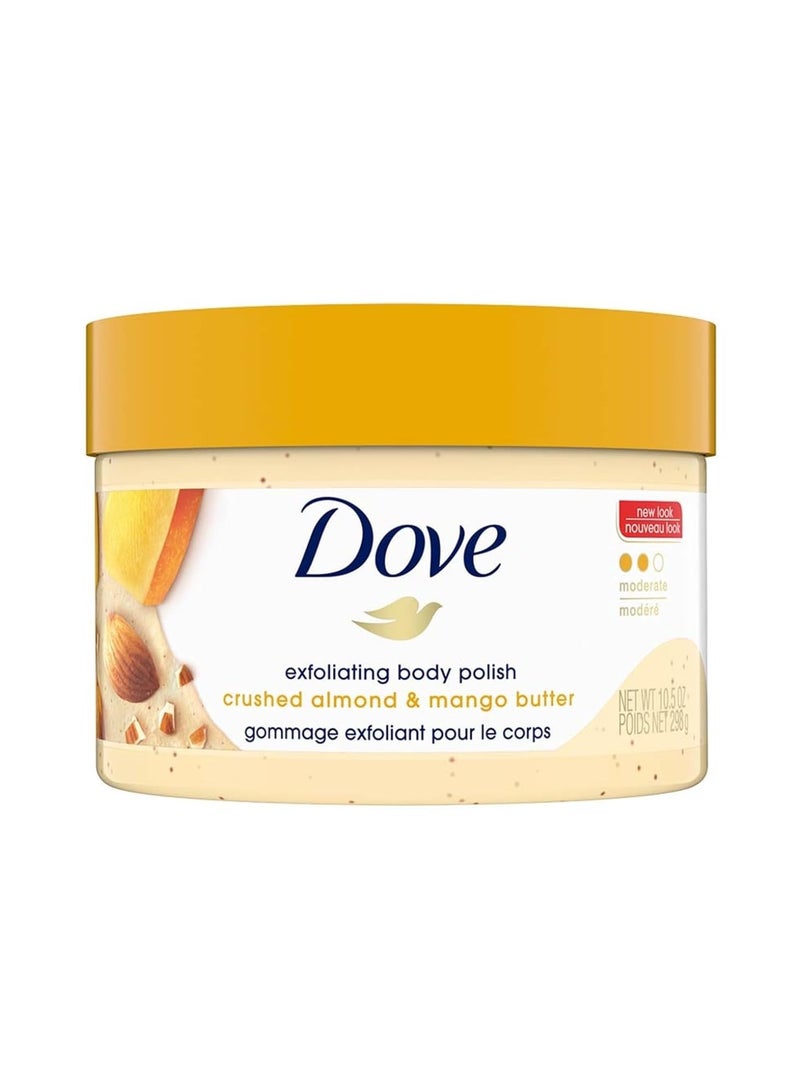 دوف مقشر الجسم دوف المقشر للبشرة الجافة مع زبدة اللوز المطحونة والمانجو، يقشر ويرطب بلطف ليكشف عن بشرة ناعمة وملساء وصحية على الفور، مكونات مشتقة من الطبيعة، خالٍ من الكبريتات، برائحة الفواكه، 298 جرام - Image 1