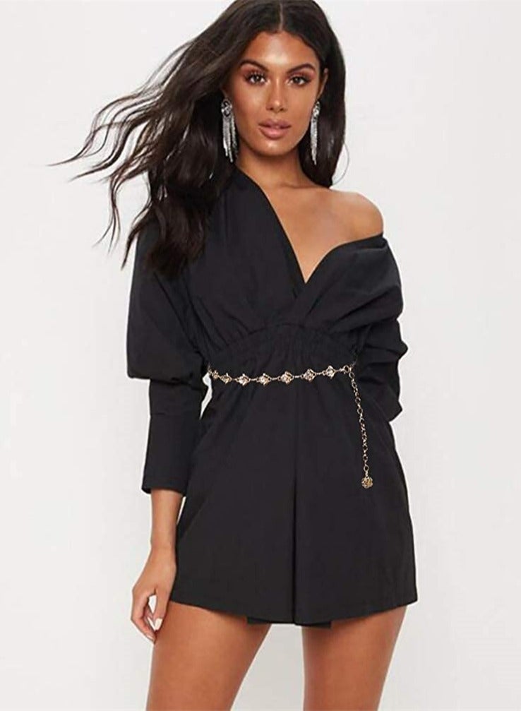 KASTWAVE Chain Belt for Women Rhinestone Crystal Waist Belts Metal Waist Chain Metal Belt Women Girls Adjustable Body Link Belts Fashion Belly Jewelry for Jeans Dresses (Gold) - Image 5