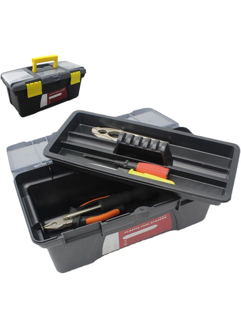 19" Tool Organizer Case - Portable Double Layer Tool Box with Handle | Large Capacity Multi-Purpose Household Tool Organizer - Image 1