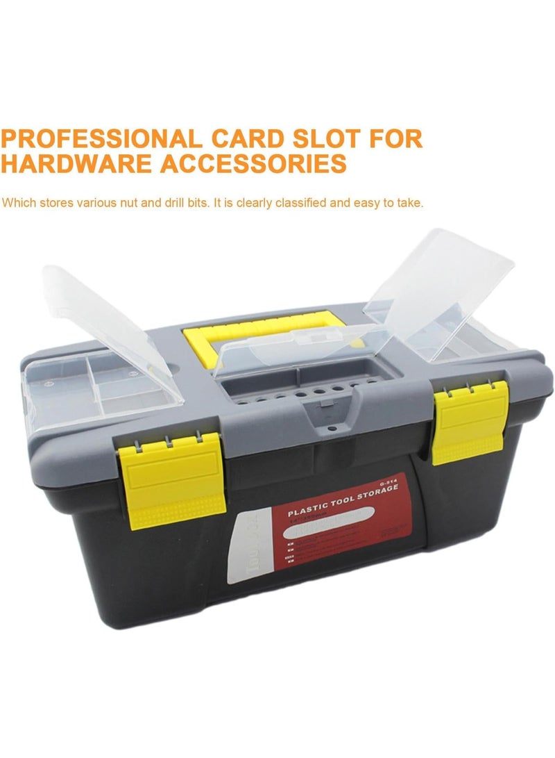 19" Tool Organizer Case - Portable Double Layer Tool Box with Handle | Large Capacity Multi-Purpose Household Tool Organizer - Image 2