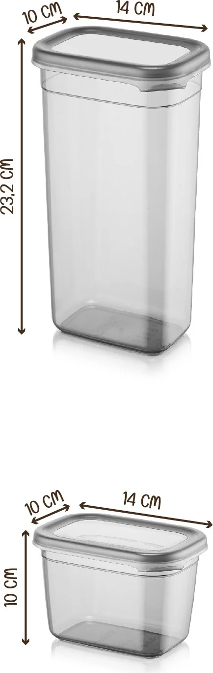 Vienev Peggy Rectangular Storage Container Set 6x(1900ml, 800ml) Labeled 12 Pieces