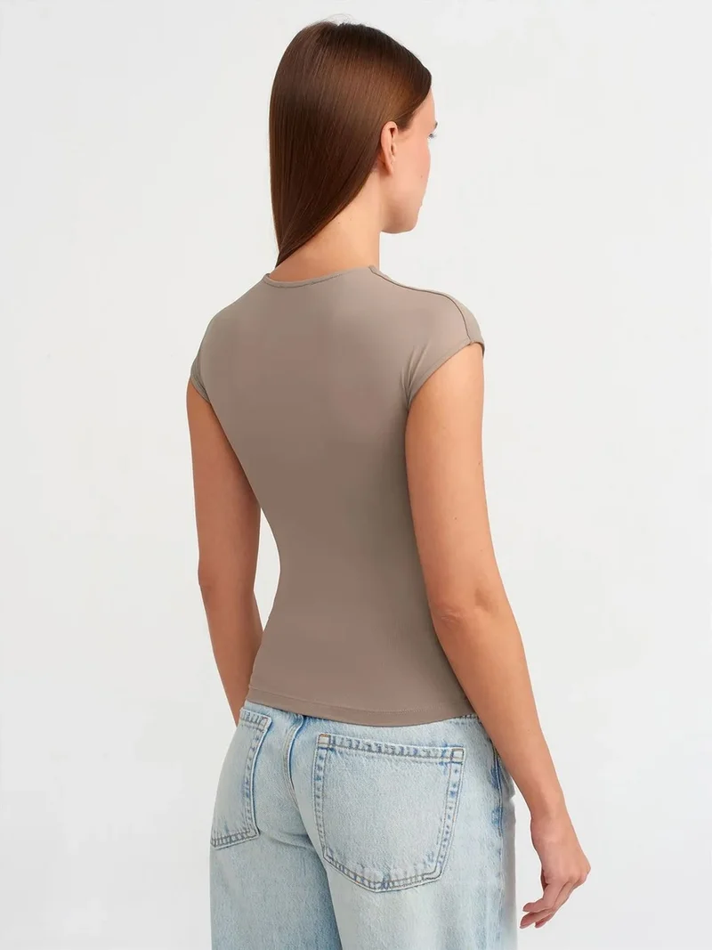 ديلفين DILVIN Women's Slim Fit Crew Neck T-Shirt