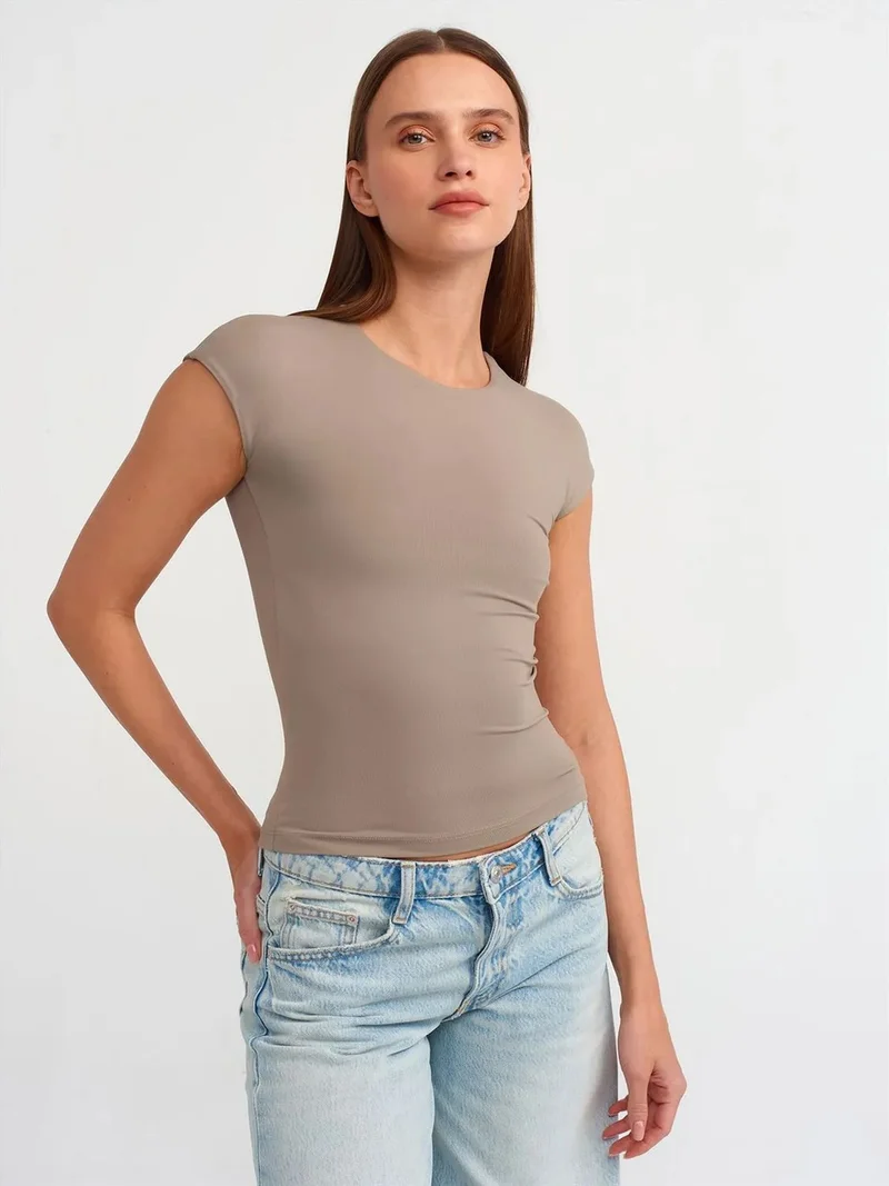 ديلفين DILVIN Women's Slim Fit Crew Neck T-Shirt