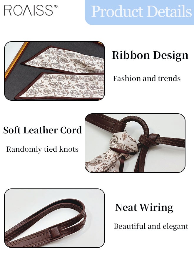 roaiss Casual Bohemian-style PU Leather Belt with Scarf Featuring Punk Hip-hop Style Retro Waist Chain for Women Suitable for Pairing with Trousers, Dresses, and Casual Wear Stylish Waist Accessories - Image 5