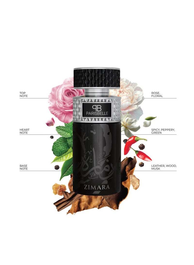Parisbelle Zimara Extrait De Parfum 100ml Unisex Luxury Long Lasting Floral Leather Fragrance by Parisbelle - Image 2