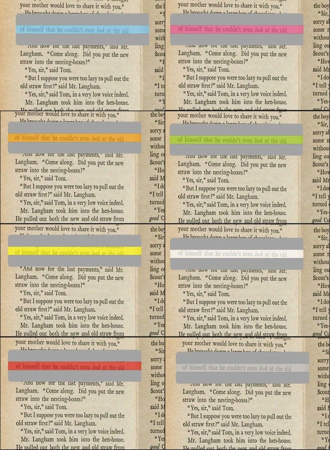 Eldraqth 16 Pcs Guided Reading Strips Highlight Strips Highlight Bookmark Colored Overlay Reading Trackers Reading Ruler Colored Overlays Line Reader for Students Teachers Help with Dyslexia (2 Sizes) - Image 4