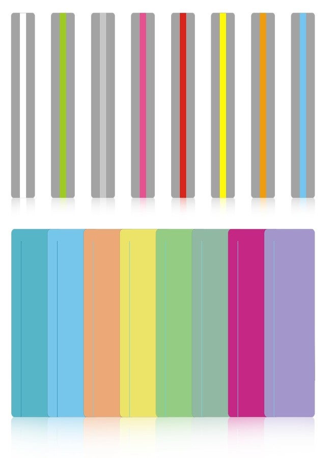 Eldraqth 16 Pcs Guided Reading Strips Highlight Strips Highlight Bookmark Colored Overlay Reading Trackers Reading Ruler Colored Overlays Line Reader for Students Teachers Help with Dyslexia (2 Sizes) - Image 1