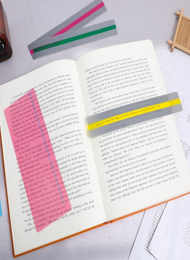 Eldraqth 16 Pcs Guided Reading Strips Highlight Strips Highlight Bookmark Colored Overlay Reading Trackers Reading Ruler Colored Overlays Line Reader for Students Teachers Help with Dyslexia (2 Sizes) - Image 3