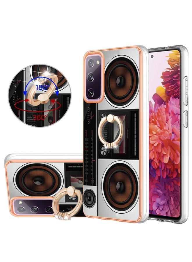 اس-توب جراب لهاتف Samsung Galaxy S20 FE مطلي بالكهرباء من الجانبين مع حامل حلقي - Image 1