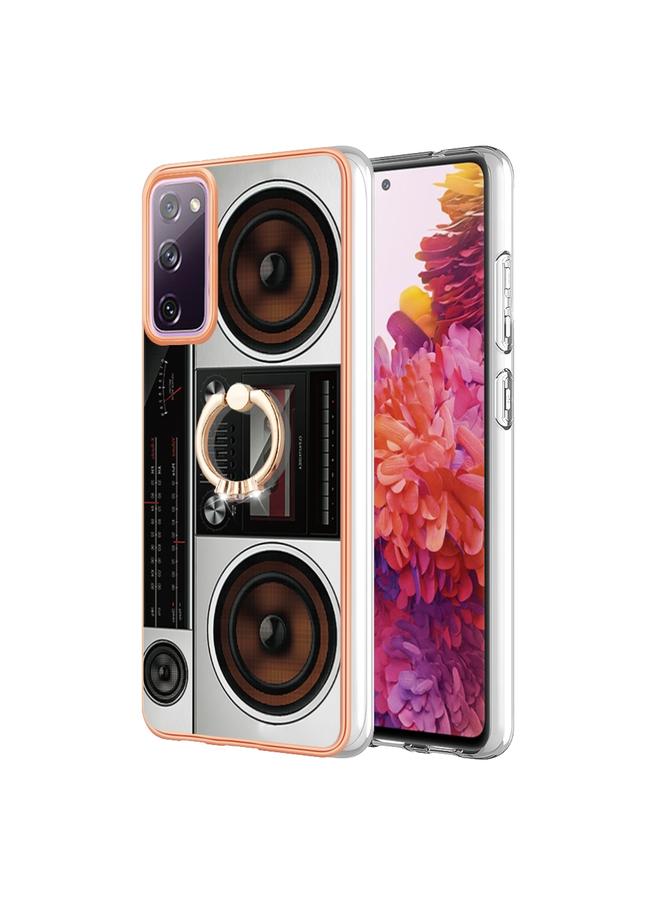 اس-توب جراب لهاتف Samsung Galaxy S20 FE مطلي بالكهرباء من الجانبين مع حامل حلقي - Image 2