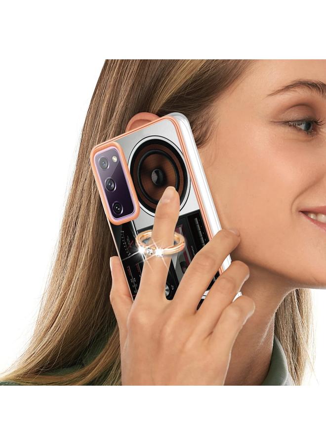 اس-توب جراب لهاتف Samsung Galaxy S20 FE مطلي بالكهرباء من الجانبين مع حامل حلقي - Image 5