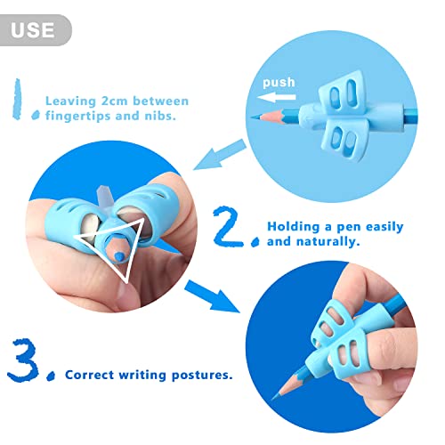 Bribobo 12 Pack Pencil Grips for Kids Handwriting Pencil Grippers, Pencil Writing Aid Grip Posture Correction Tool for Kids Toddler Children Special Needs - Image 3