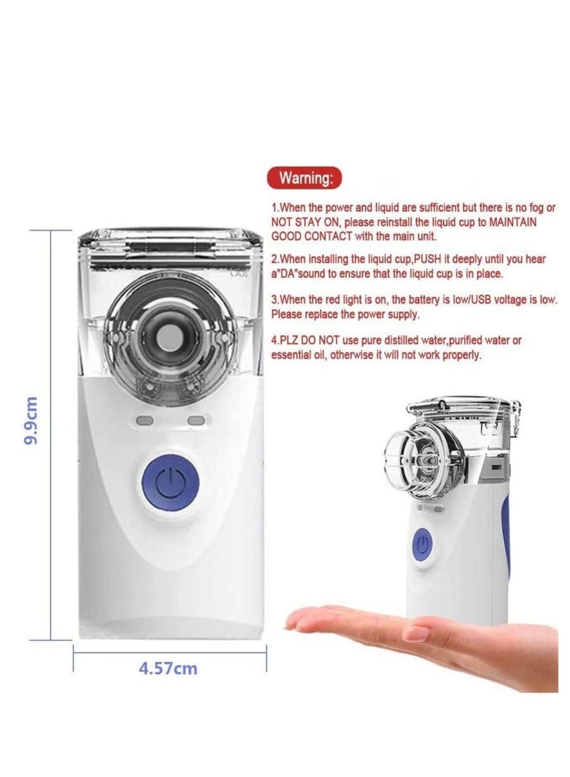 Portable Mini Atomizers Vaporizers Handheld Inhaler for Adults and Children,Ultrasonic Humidifier for Home and Travel Use, Steam Mesh Inhalators with Masks and Mouthpieces (Grey) - Image 5