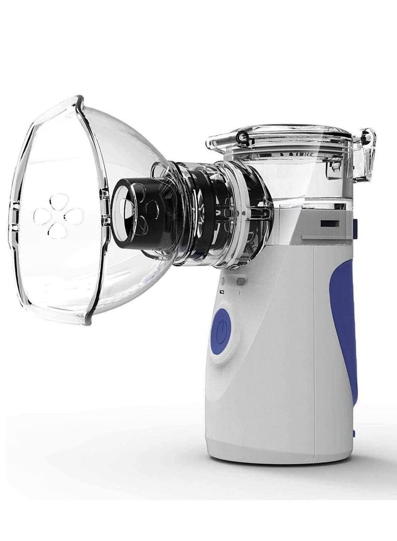 Portable Mini Atomizers Vaporizers Handheld Inhaler for Adults and Children,Ultrasonic Humidifier for Home and Travel Use, Steam Mesh Inhalators with Masks and Mouthpieces (Grey) - Image 2