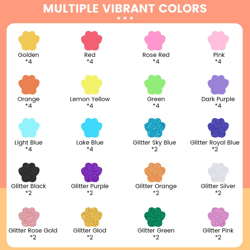 HTVRONT 60 Sheets HTVRONT Colored Cardstock Paper Bundle, 20 Colors Glitter Cardstock and Colored Card Stock 8.5 x 11in, Thick Glitter Cards for Cutting Machine, Christmas Birthday Wedding Party Decora - Image 4