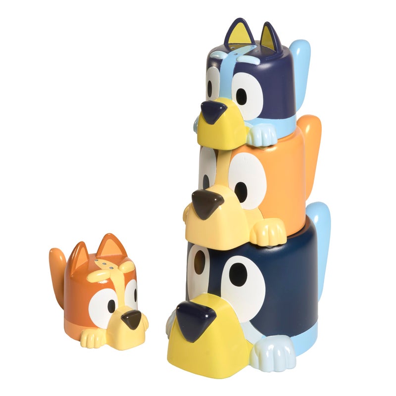 TOMY Toomies Bluey Bath Toys Blueys Family Pourers Includes Chilli Bandit Bingo and Bluey Figures Nesting and Stacking Cups for Bath Beach or Pool 4 Count Ages 18 Months and Up - Image 2