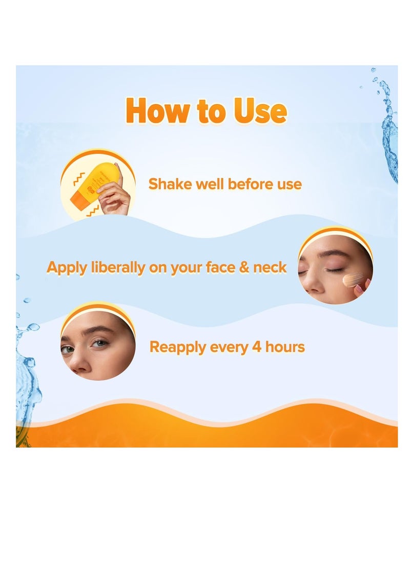 Aqualogica - Aqualogica Glow+ nfused Water All Skin Type Sunscreen Spf 50+ Pa+ With Papaya&Vitamin C Ultralight Water 50G - Image 1