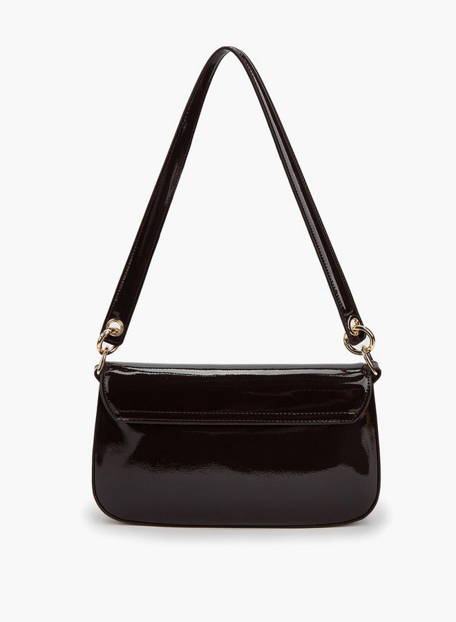 Flora Bella By Shoexpress Solid Shoulder Bag with Strap Handle and Flap Closure  - Image 2