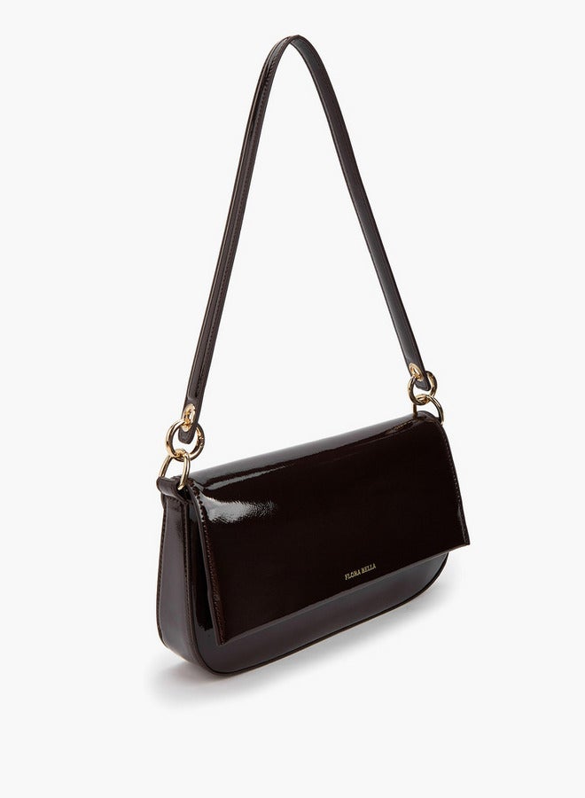 Flora Bella By Shoexpress Solid Shoulder Bag with Strap Handle and Flap Closure  - Image 3